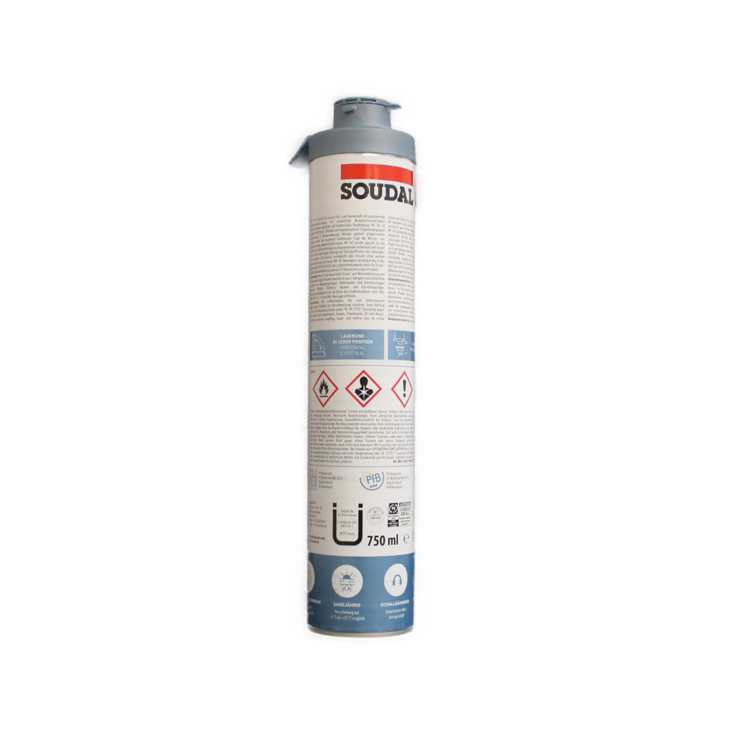 Soudal MF 167 Click / Fix Pistolenschaum B1 grau, 750 ml