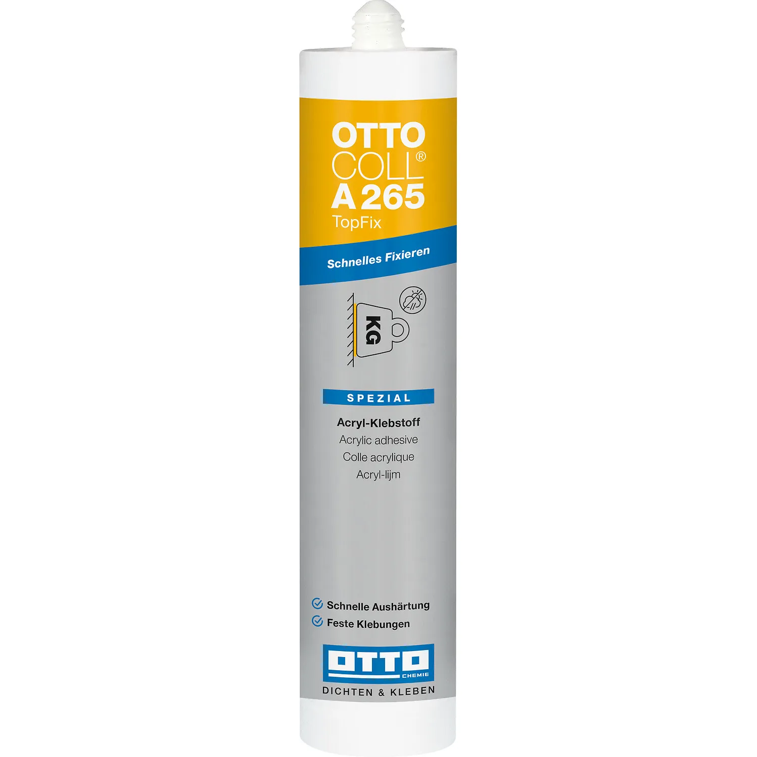 Ottocoll A265 TopFix Montagekleber 310ml Kartusche, hochfester Klebstoff für Montage und Fixierung