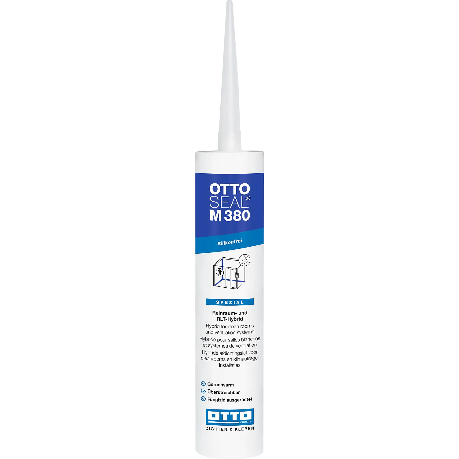 Ottoseal M380 Reinraum- und RLT-Hybrid Dichtstoff 310ml Kartusche mit Dosierdüse