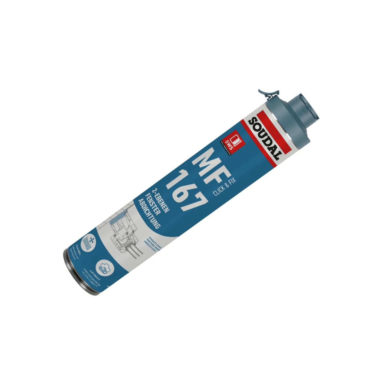 Soudal MF 167 Click / Fix Pistolenschaum B1 grau, 750 ml