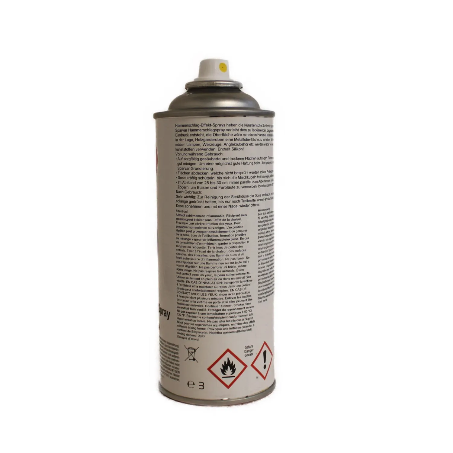 Sparvar Hammerschlag Effektlack Spray silber Metalloptik 400 ml
