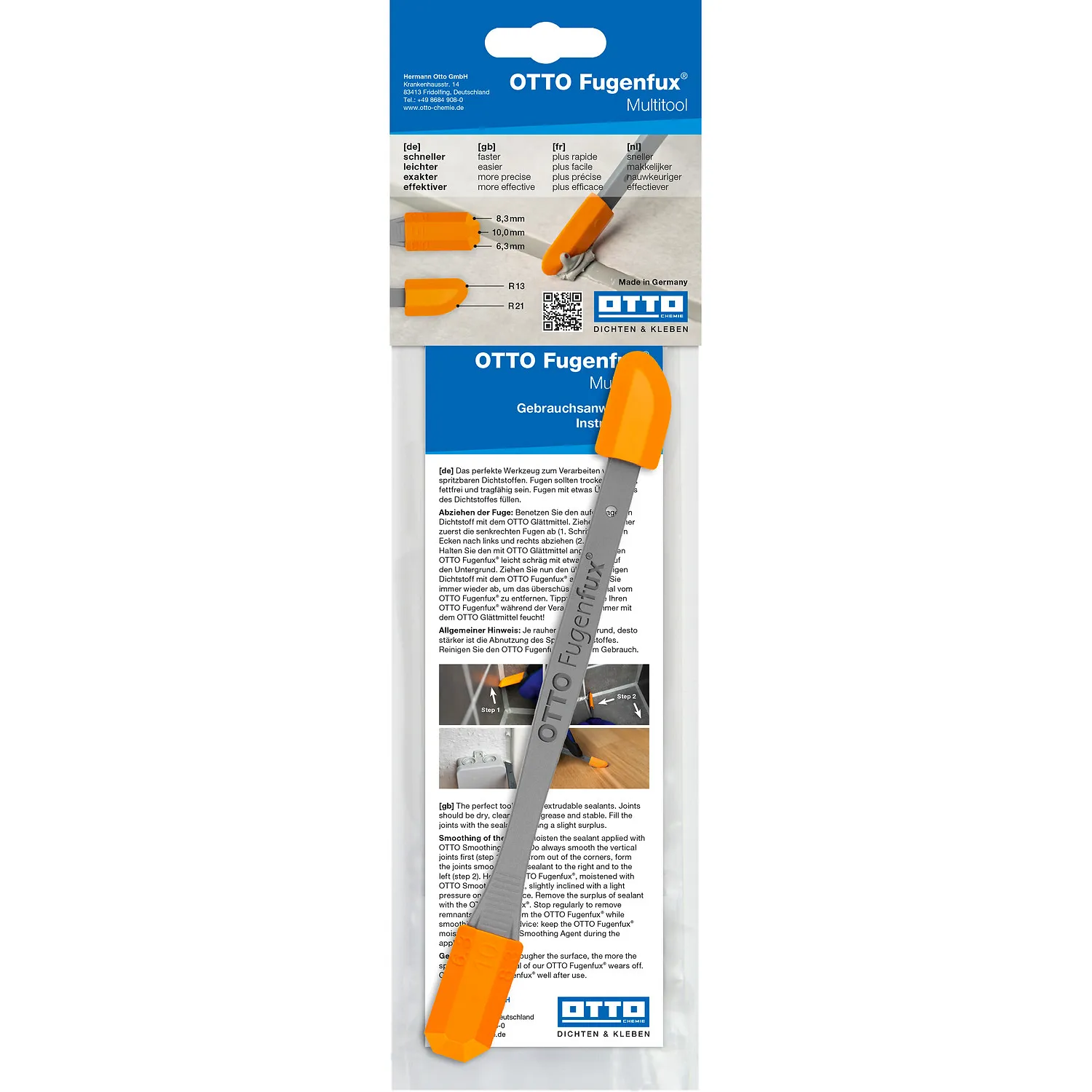 OTTO Fugenfux Multi Silikonabzieher in Originalverpackung, Multitool für Boden- und Wandfugen